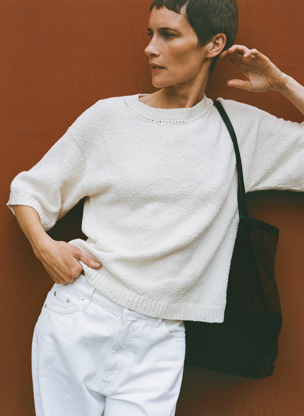 Otis Top, Organic Cotton Bouclé, Ecru