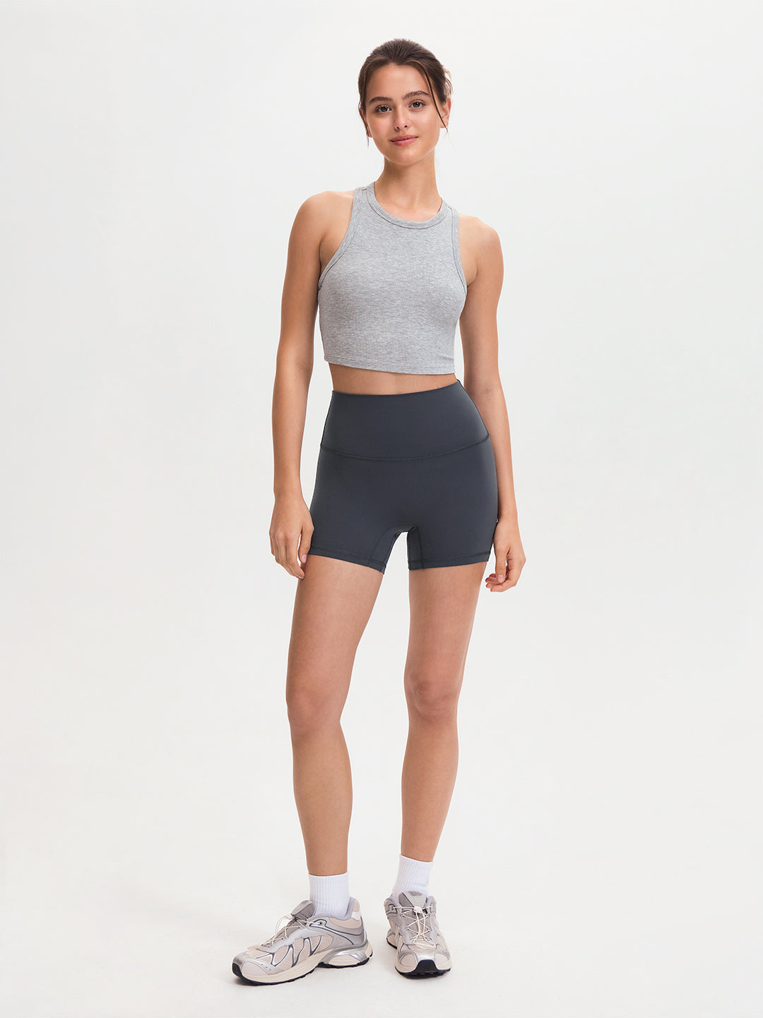 Avenza High Waist Seamless Short 4" #Ash