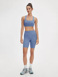 Avenza High Waist Short 8" #Blue Grey
