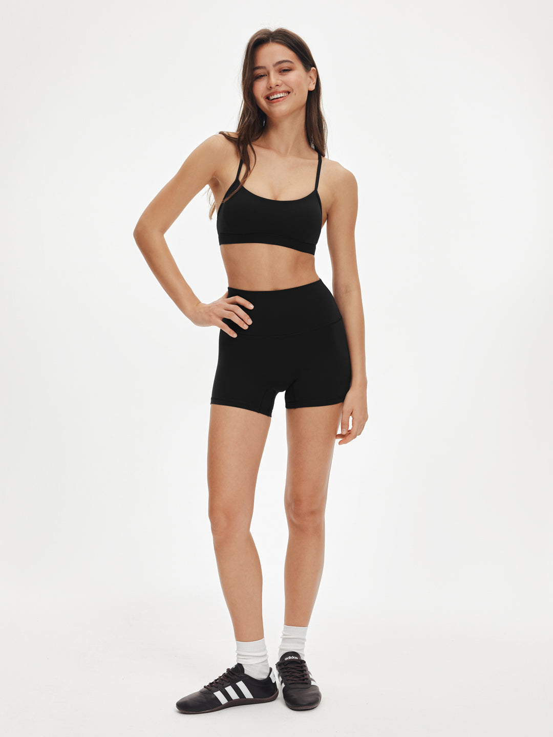 Avenza High Waist Seamless Short 4" #Black