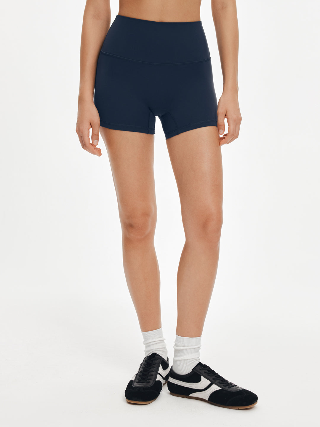 Avenza High Waist Seamless Short 4" #Navy