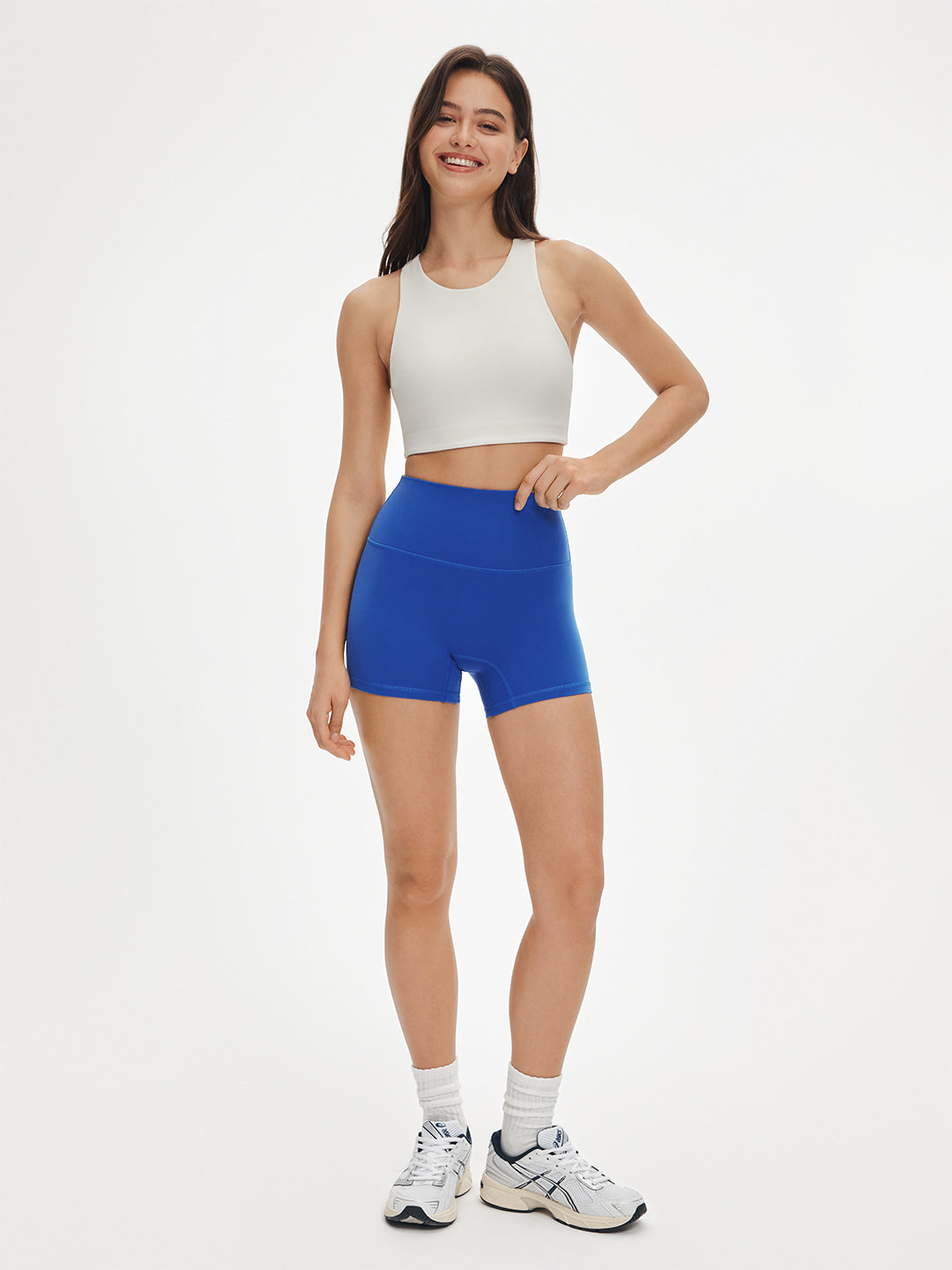 Avenza High Waist Seamless Short 4" #Atlantic Blue
