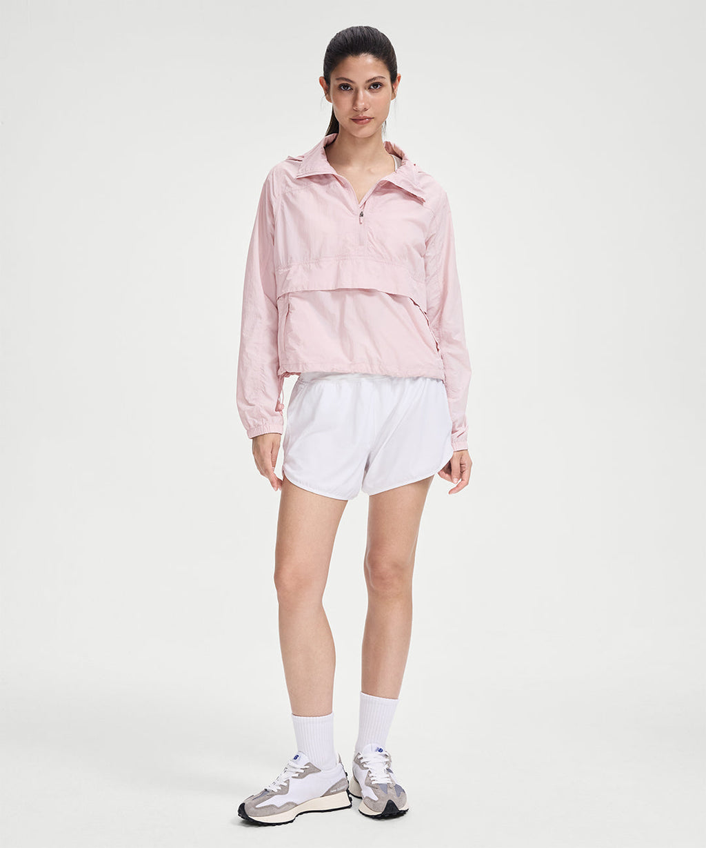 UV Protection Packable Half-Zip Jacket #Light Lilac