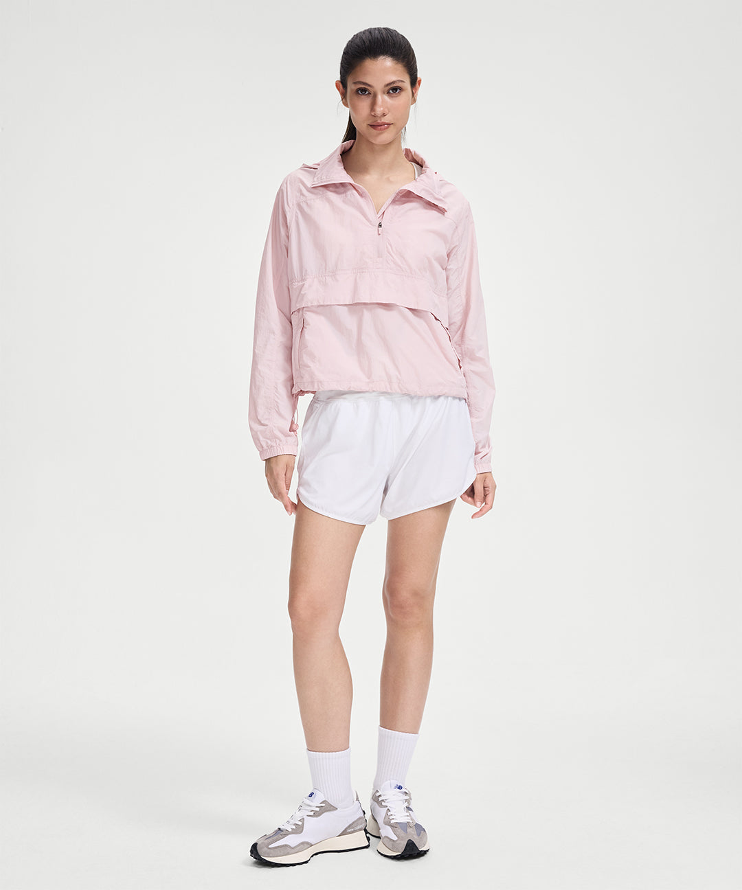 UV Protection Packable Half-Zip Jacket #Light Lilac