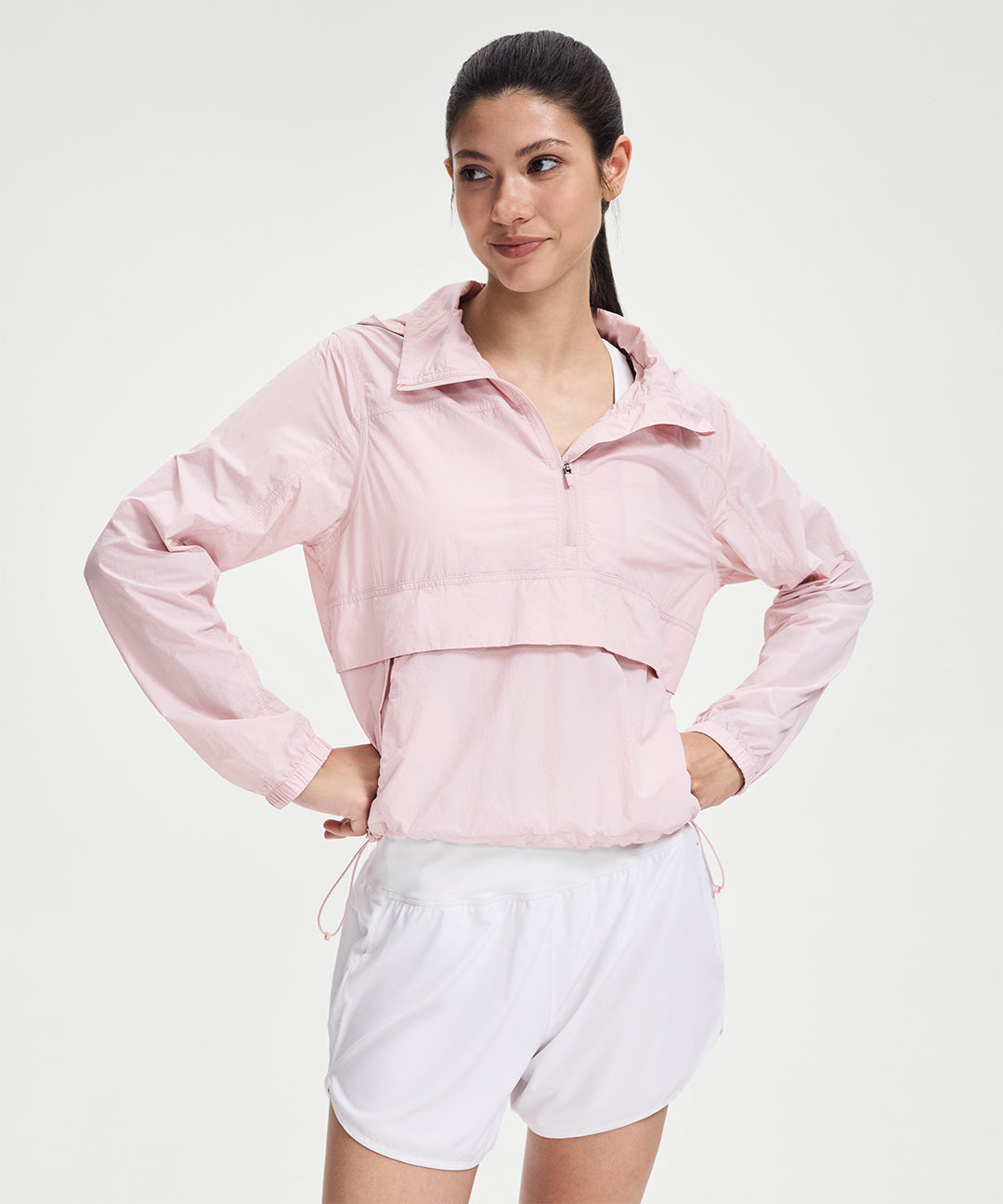 UV Protection Packable Half-Zip Jacket #Light Lilac