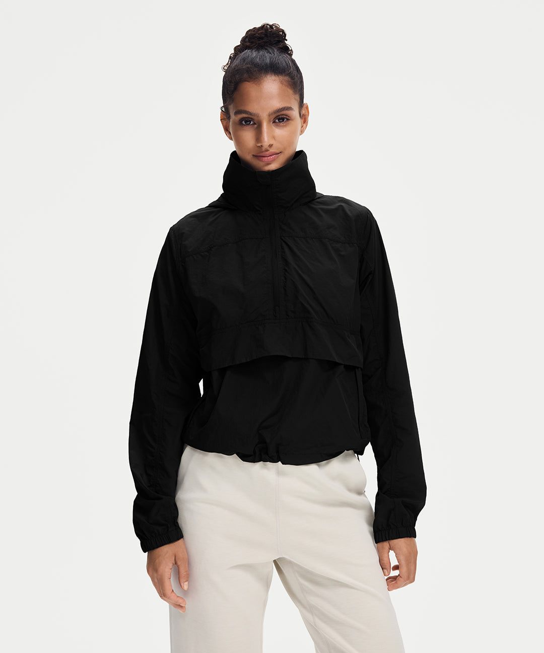 UV Protection Packable Half-Zip Jacket #Black
