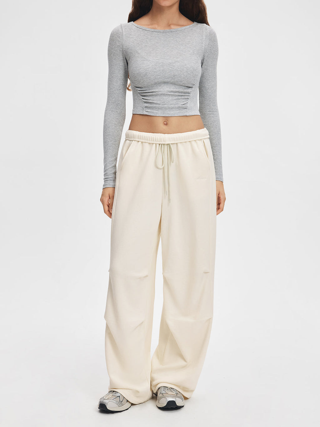 Everyday Soft Adjustable Hem Parachute Sweatpants #Cream