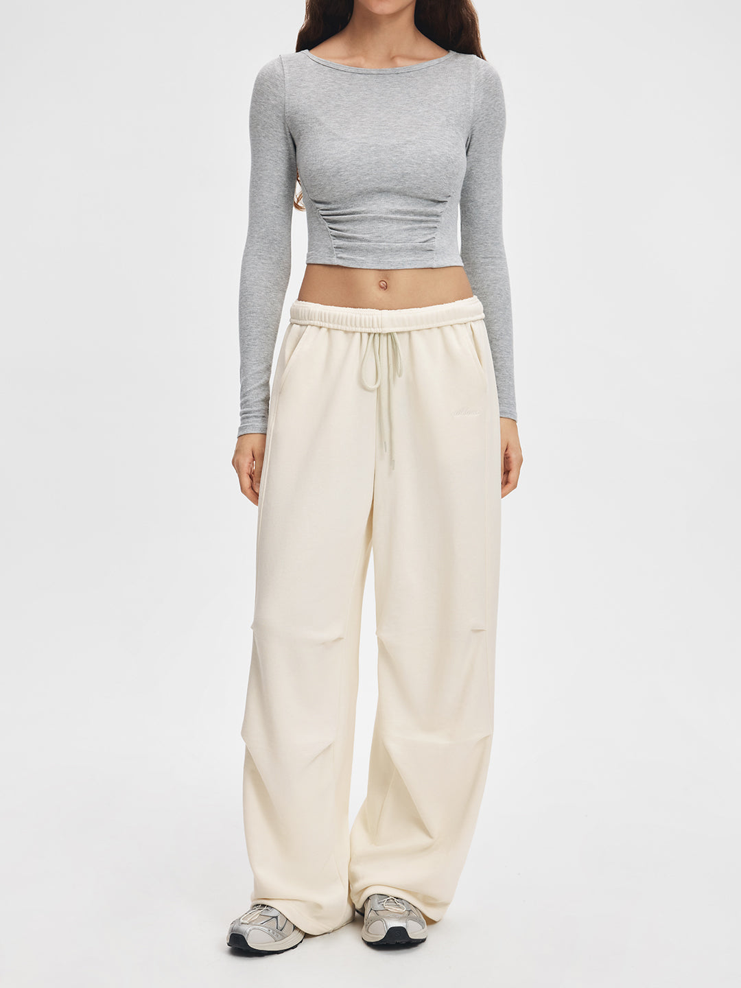 Everyday Soft Adjustable Hem Parachute Sweatpants #Cream