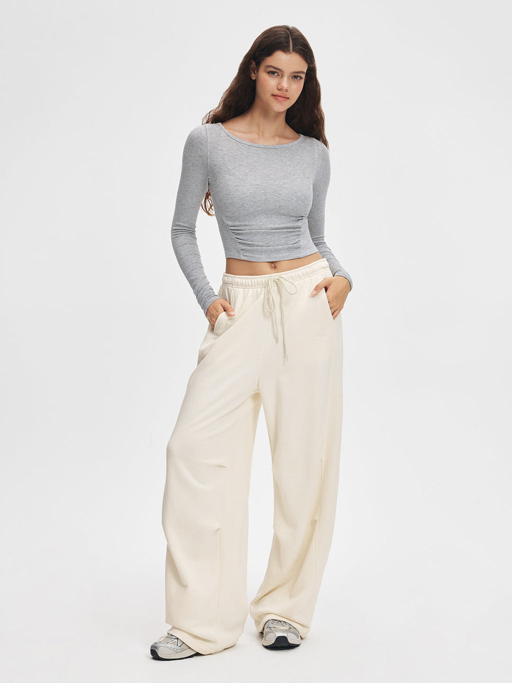 Everyday Soft Adjustable Hem Parachute Sweatpants #Cream