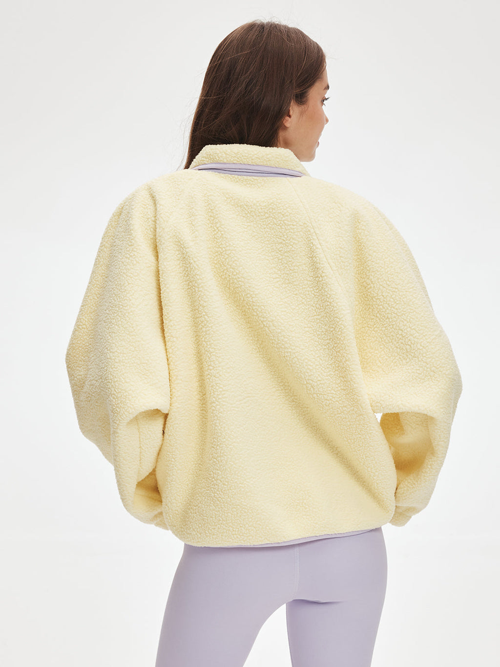Fleece Quarter Button Pullover #Butter