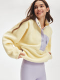 Fleece Quarter Button Pullover #Butter