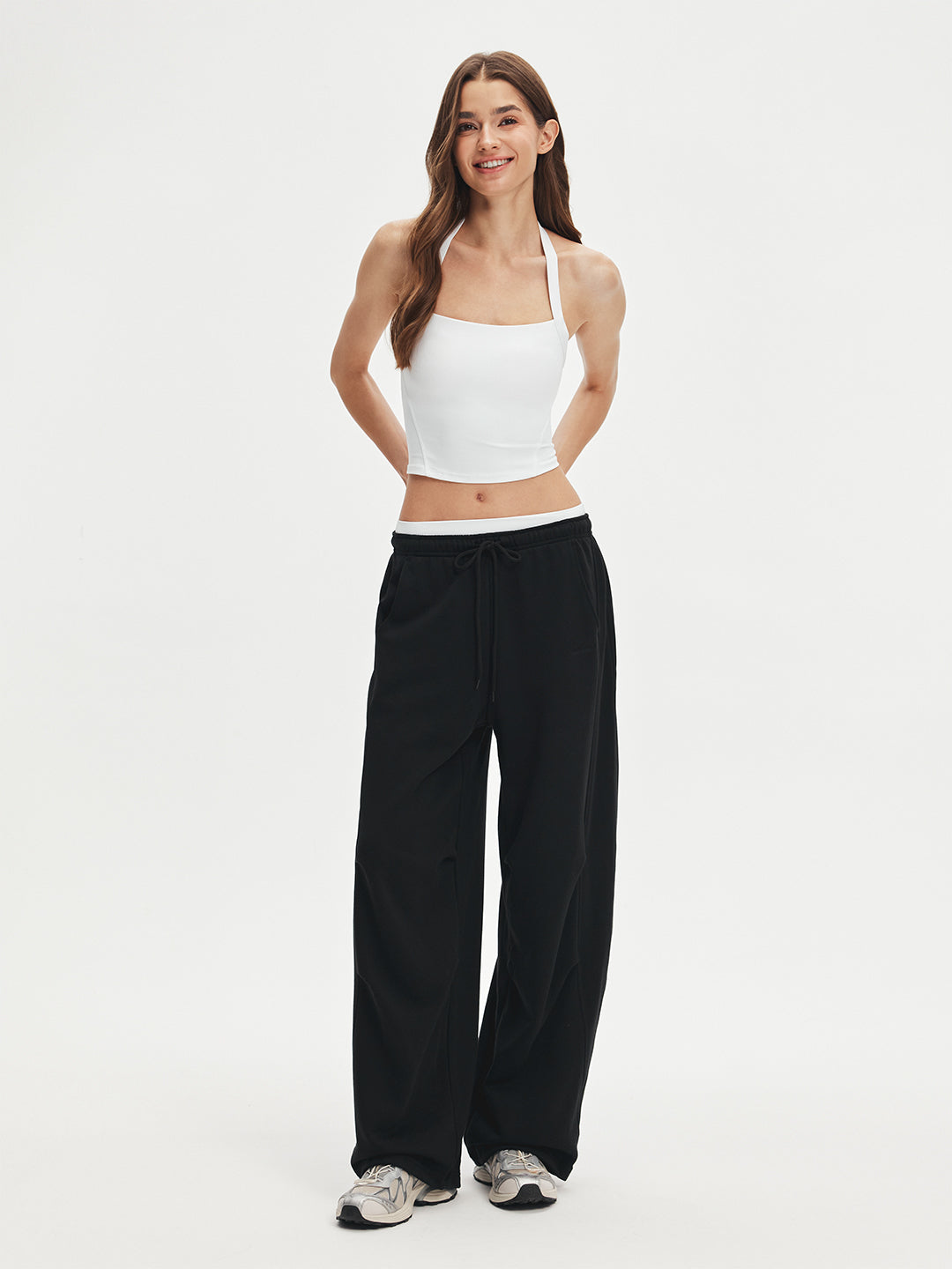 Everyday Soft Adjustable Hem Parachute Sweatpants #Black