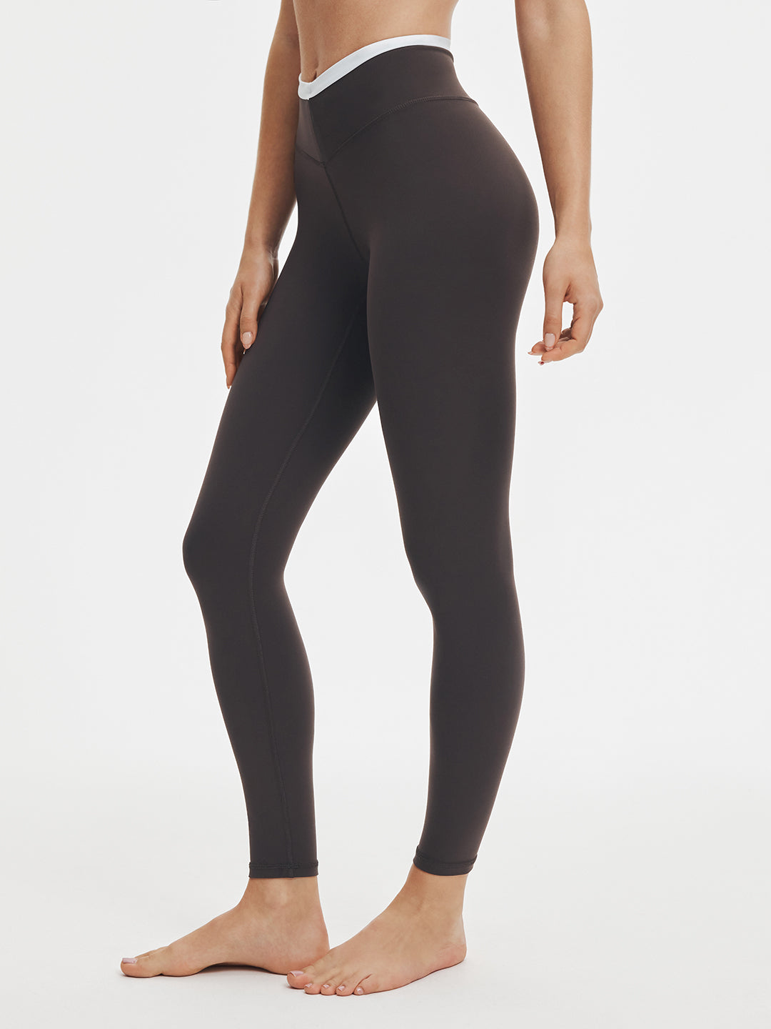 Avenza Contrast V-Waist Legging 25" #Chocolate