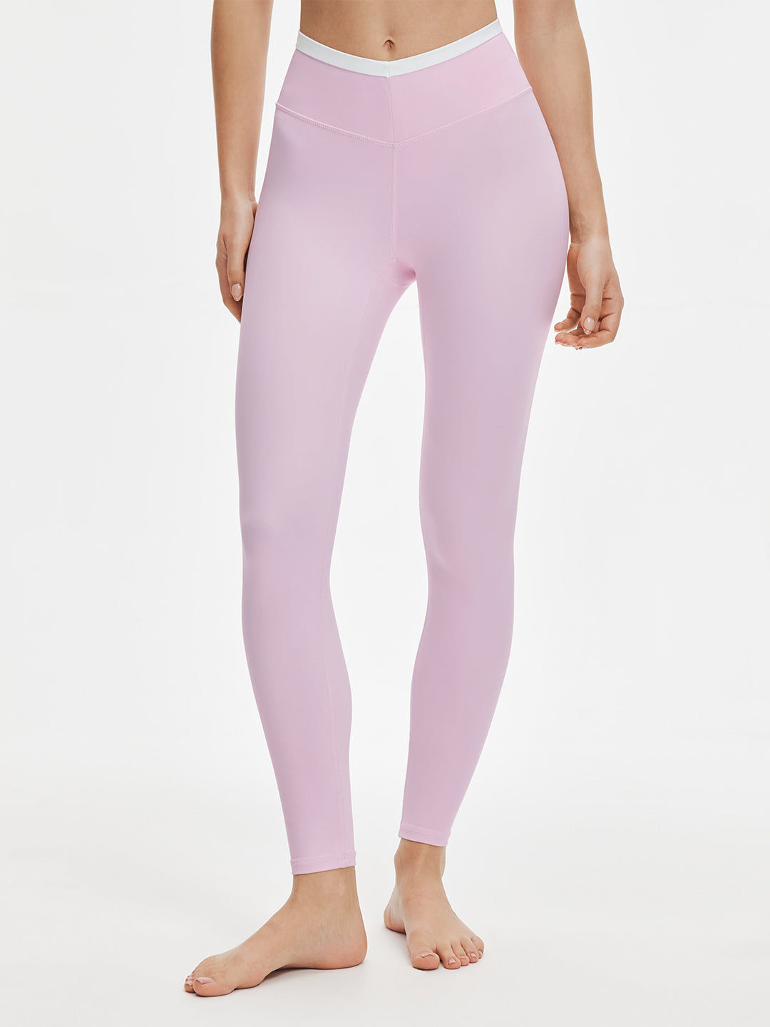 Avenza Contrast V-Waist Legging 25" #Baby Pink