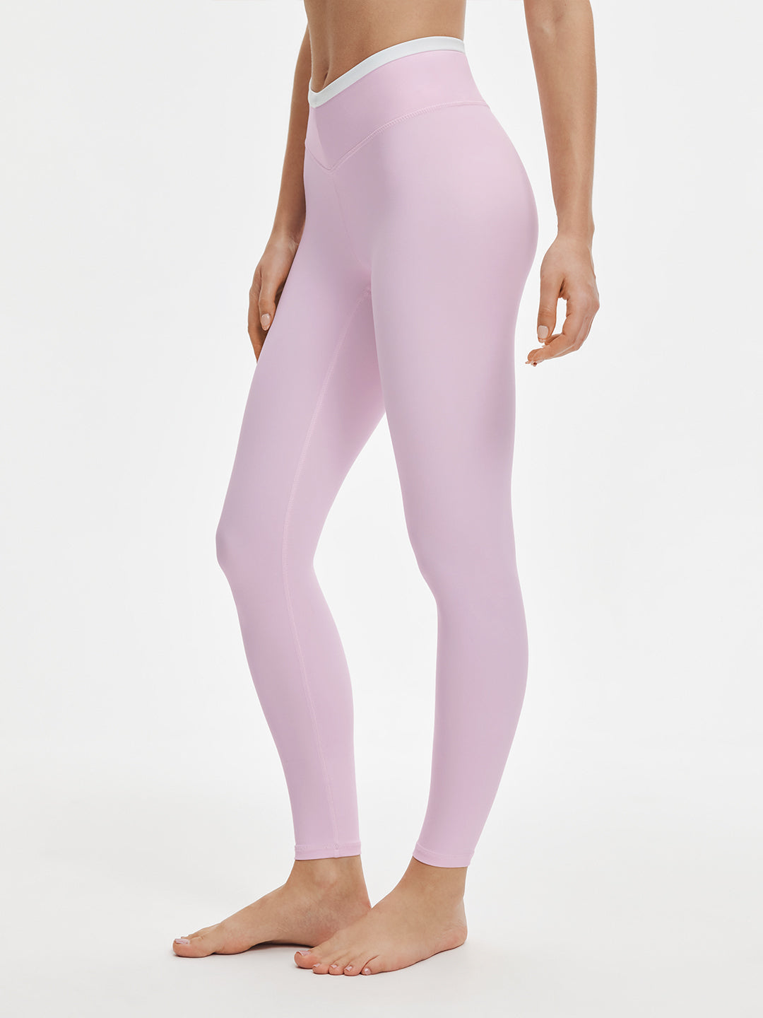 Avenza Contrast V-Waist Legging 25" #Baby Pink