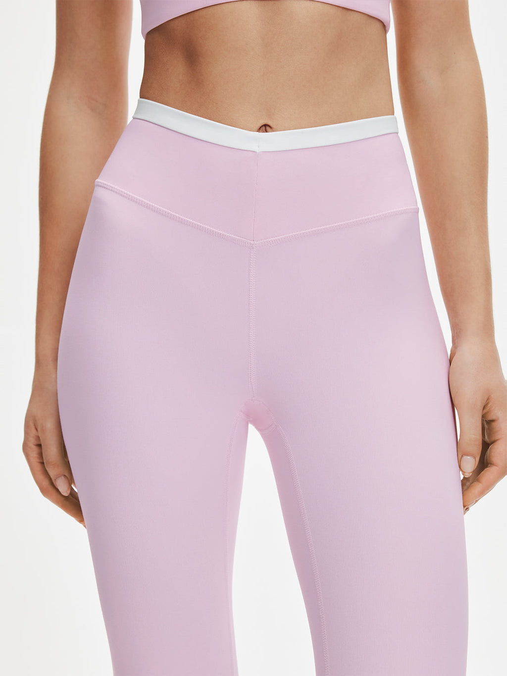 Avenza Contrast V-Waist Legging 25" #Baby Pink