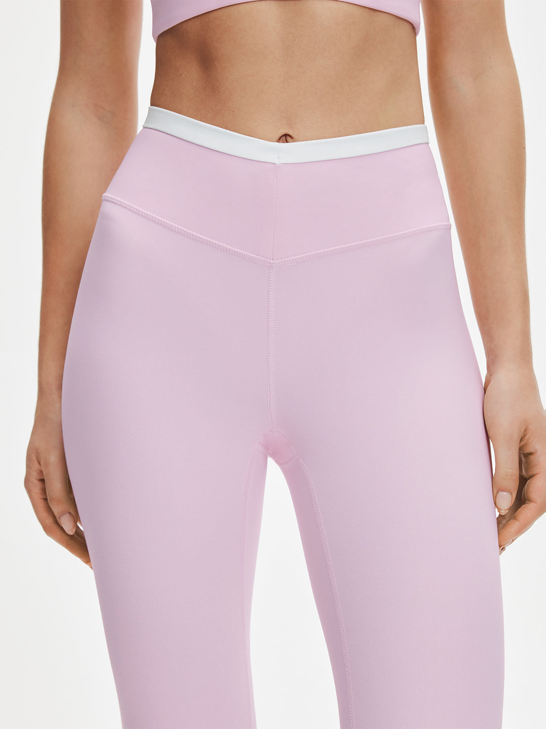 Avenza Contrast V-Waist Legging 25" #Baby Pink
