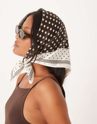 My Accessories Cream and brown polka dot neck tie in brown