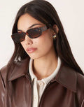 ASOS DESIGN mid square sunglasses in tort