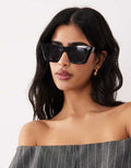 ASOS DESIGN cat eye sunglasses in black