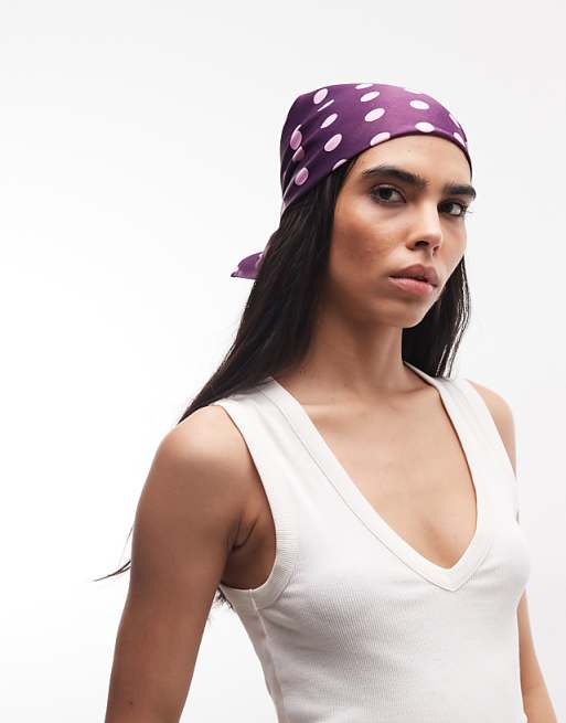Reclaimed Vintage polka dot satin head scarf