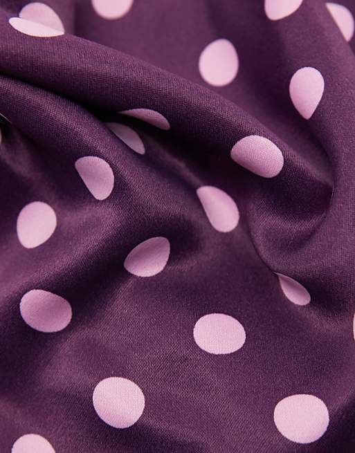 Reclaimed Vintage polka dot satin head scarf