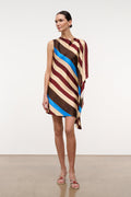 SABINA SILK DRESS | CAFFE STRIPE CAFFE STRIPE / XS