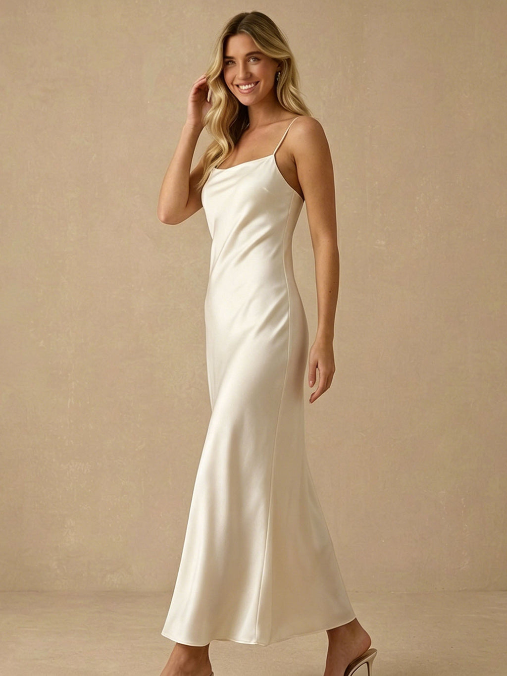 Classic Scoop Neck Mulberry Silk Slip Dress