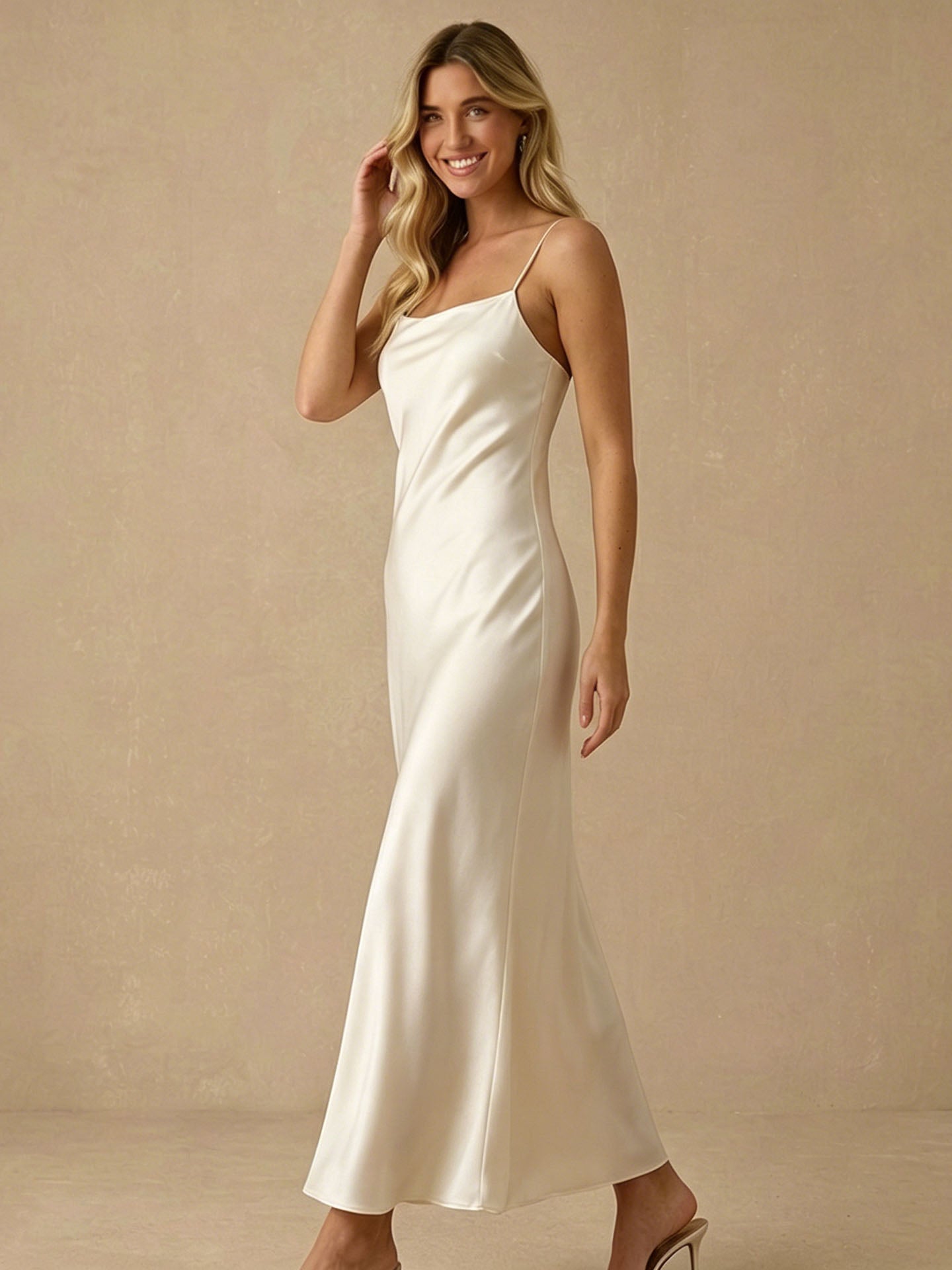 Classic Scoop Neck Mulberry Silk Slip Dress