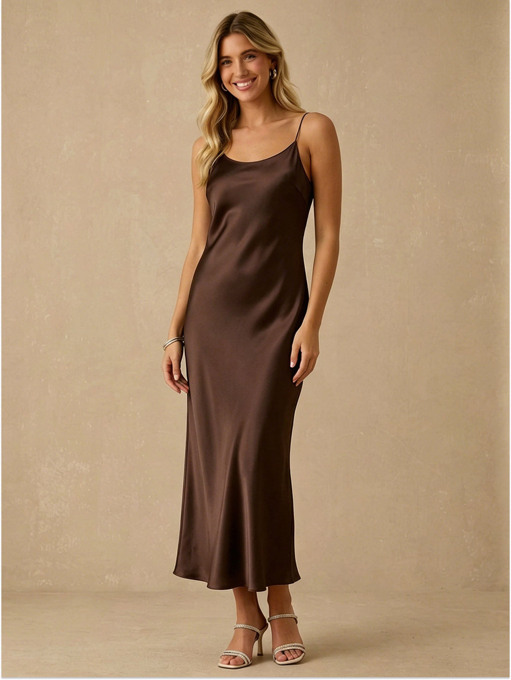 Classic Scoop Neck Mulberry Silk Slip Dress