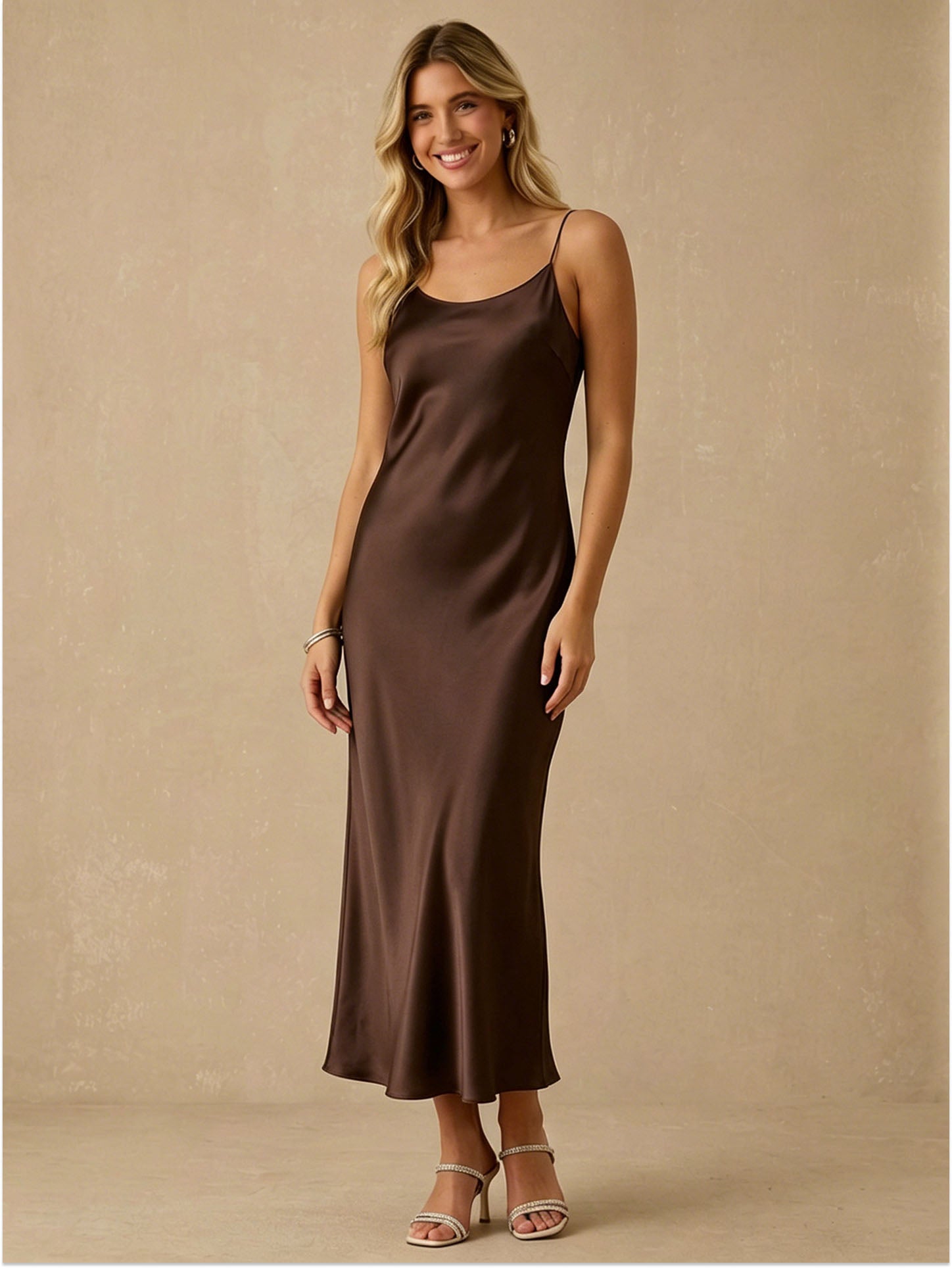 Classic Scoop Neck Mulberry Silk Slip Dress