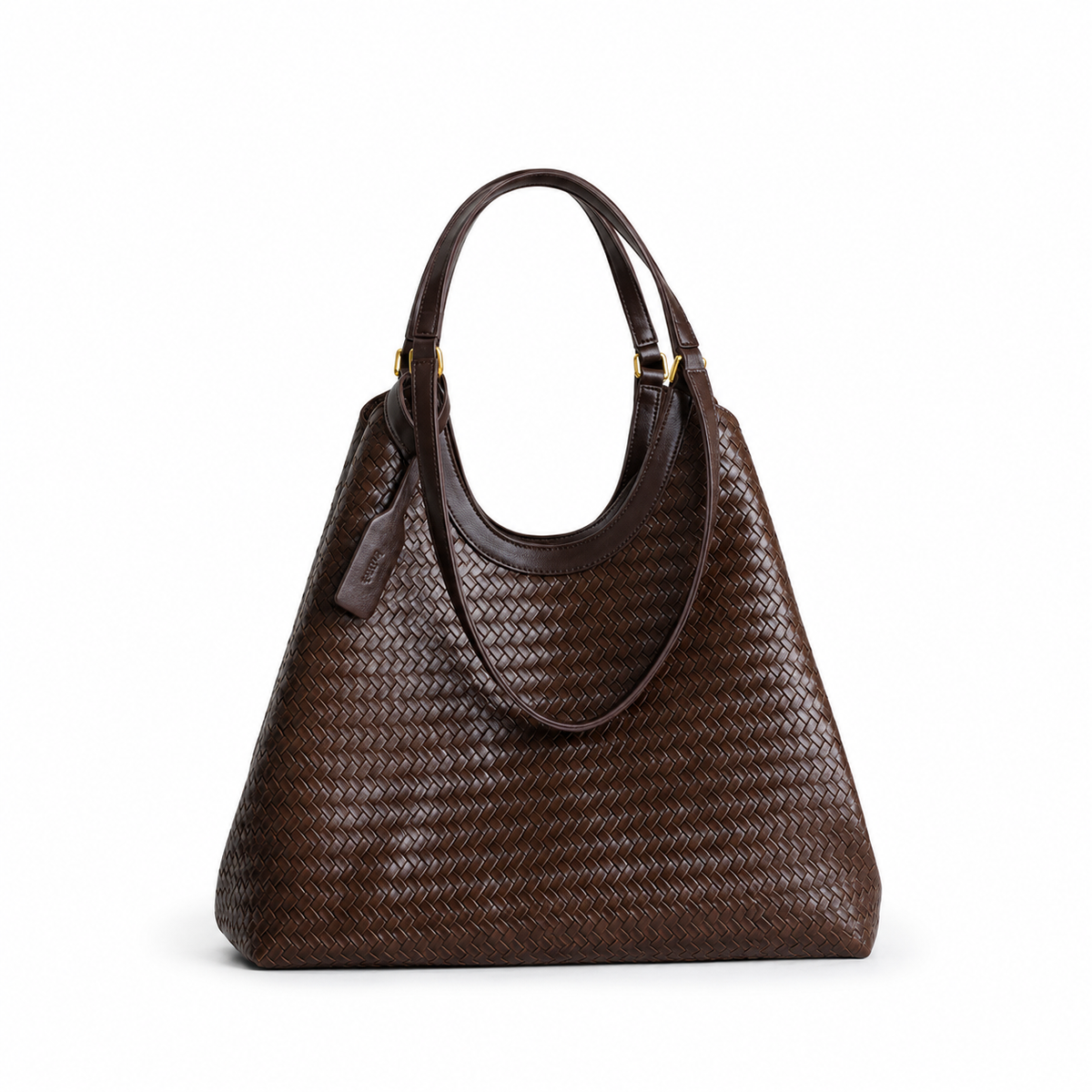 Avenza Noémie Woven Vegan Leather Tote #Coffee