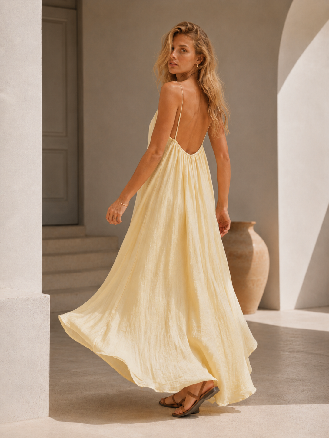 Vestido maxi sin espalda