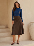 The Solid Mock Neck Ribbed Knit Top