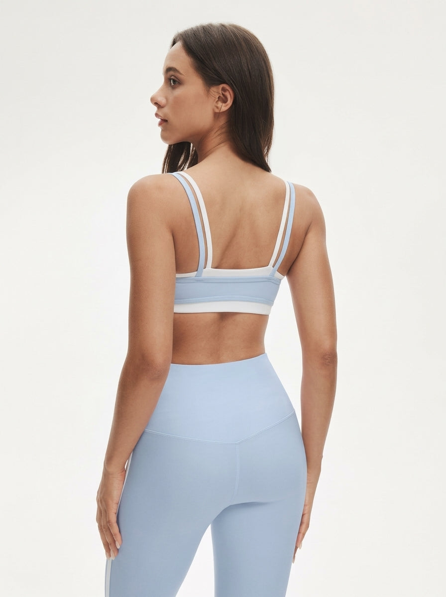 Avenza Contrast Layered Bra front #Baby Blue