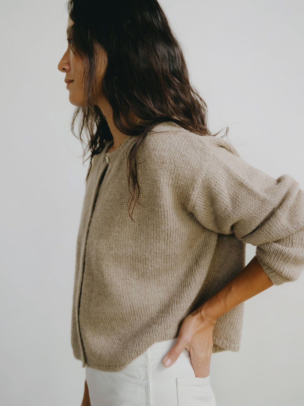 Everyday Cardigan, Baby Alpaca, Brush