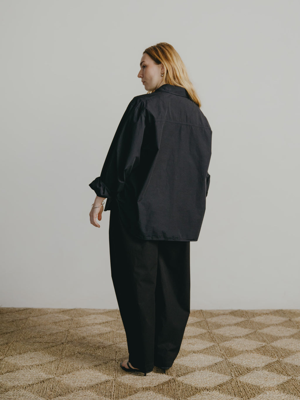 Marcie Shirt, Organic Poplin, Black