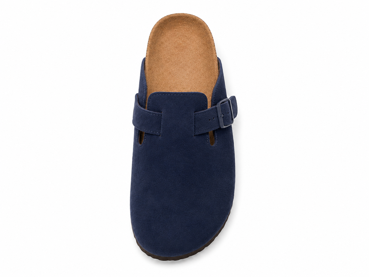 Genuine Suede Clogs #Navy
