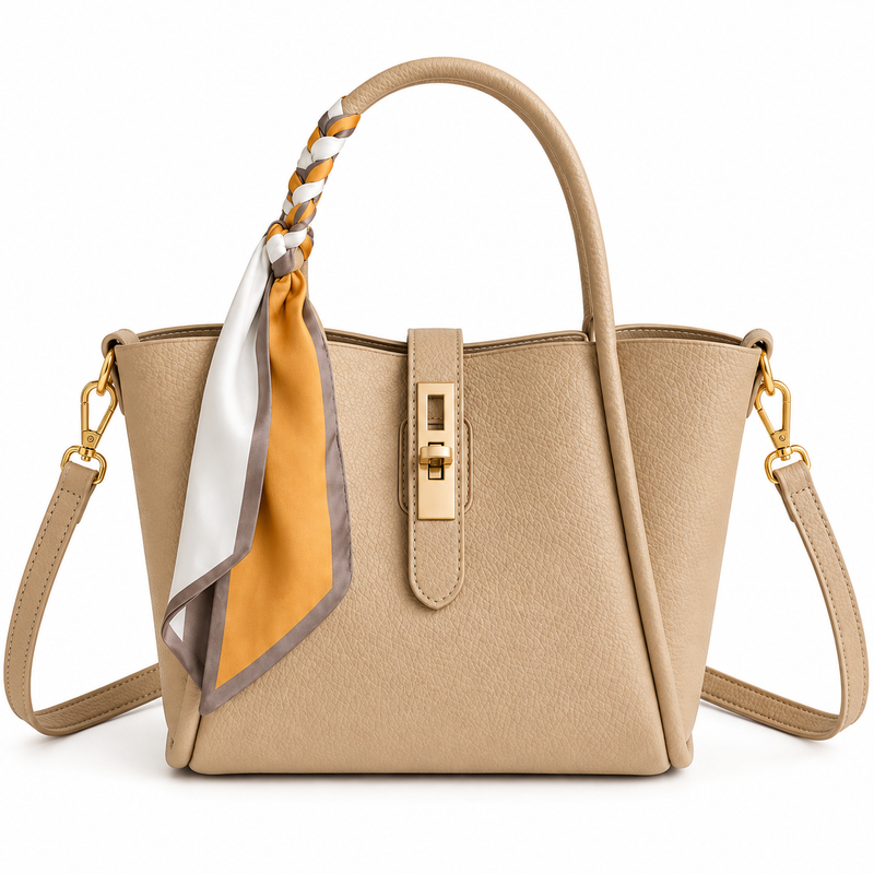 Avenza Amélie Soft-Grain Vegan Leather Bag #Khaki