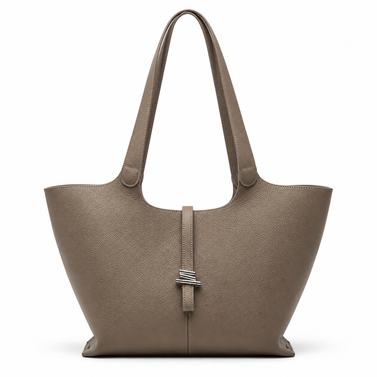 Avenza Margaux Full-Grain Leather Tote #Taupe