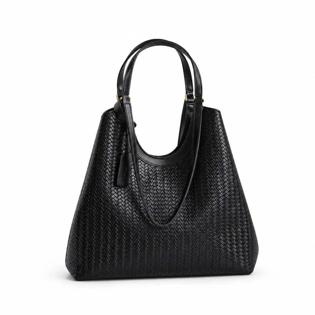 Avenza Noémie Woven Vegan Leather Tote #Black