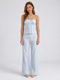 Orla Striped Pants Set front #Baby Blue