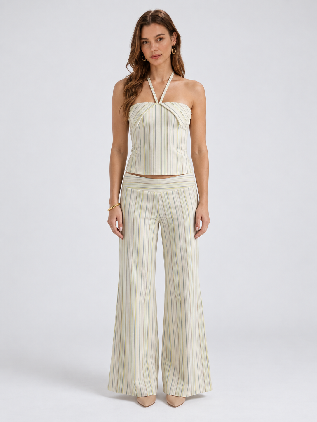 Orla Striped Pants Set front #Butter