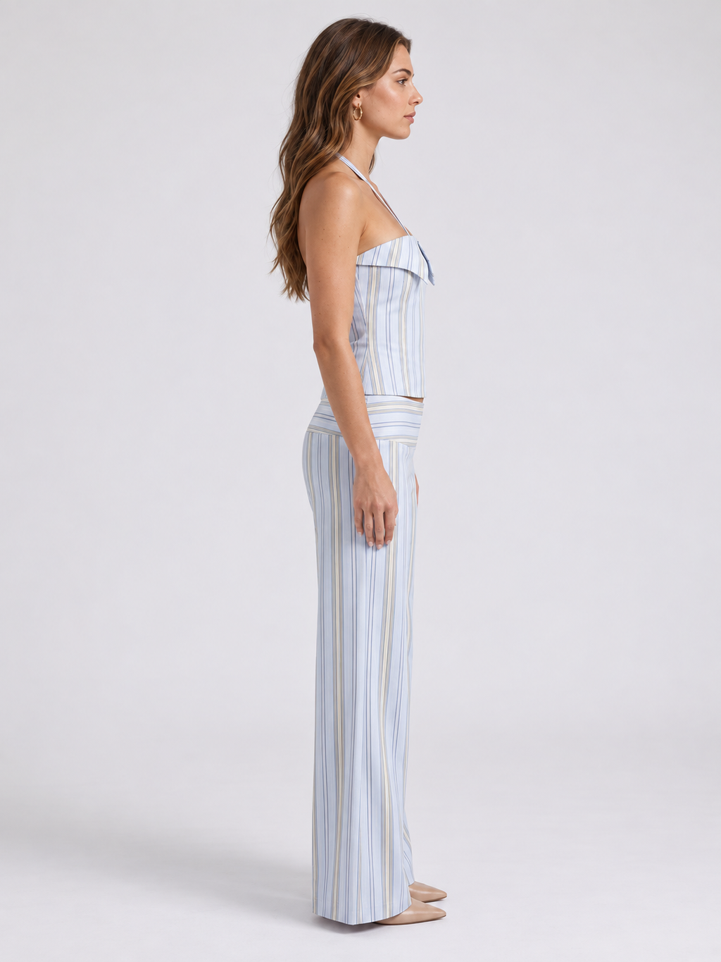 Orla Striped Pants Set profile #Baby Blue