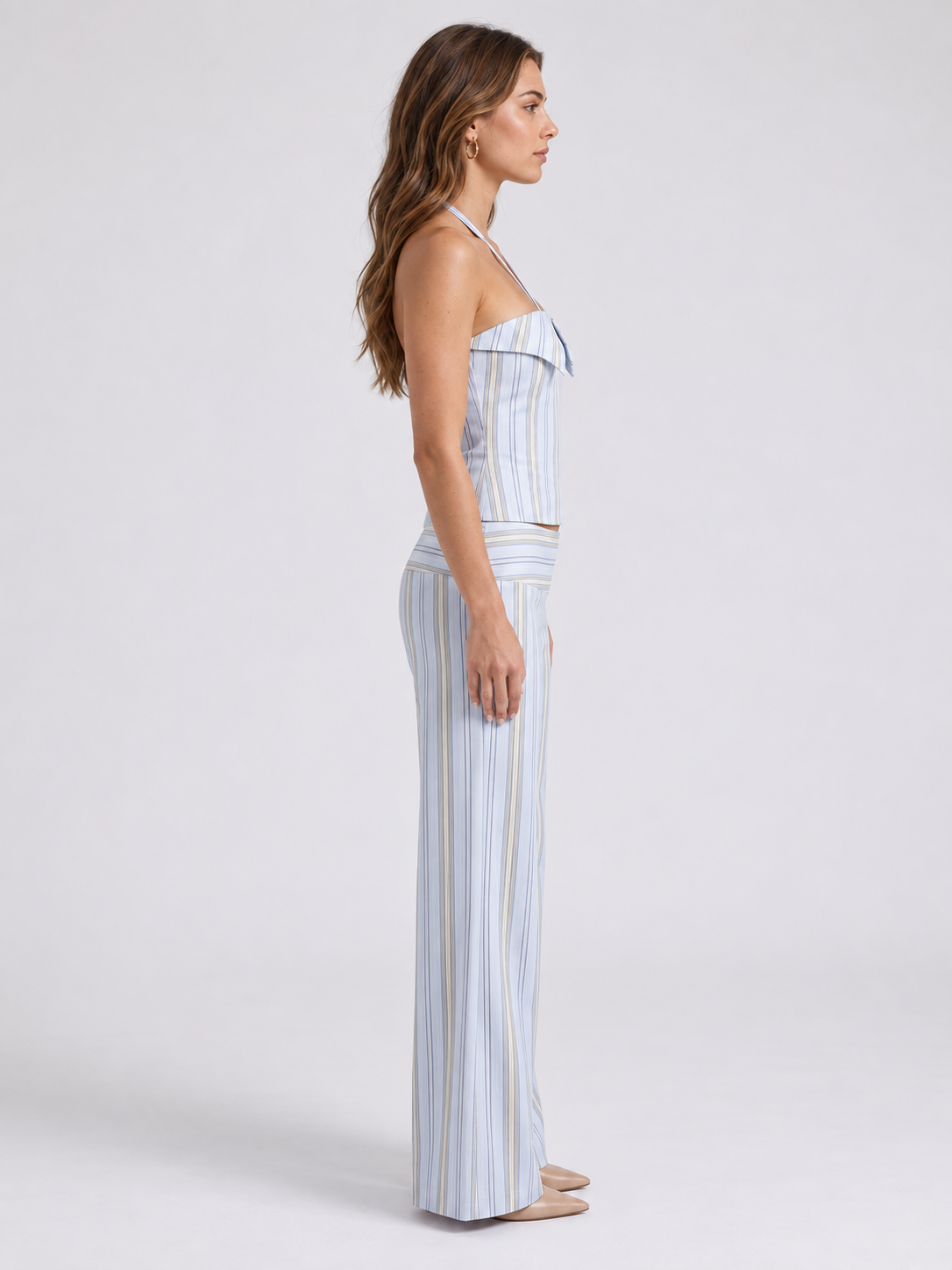 Orla Striped Pants Set profile #Baby Blue
