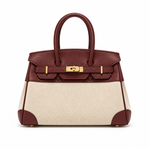 Avenza Beatrix Canvas & Vegan Leather Bag #Brown
