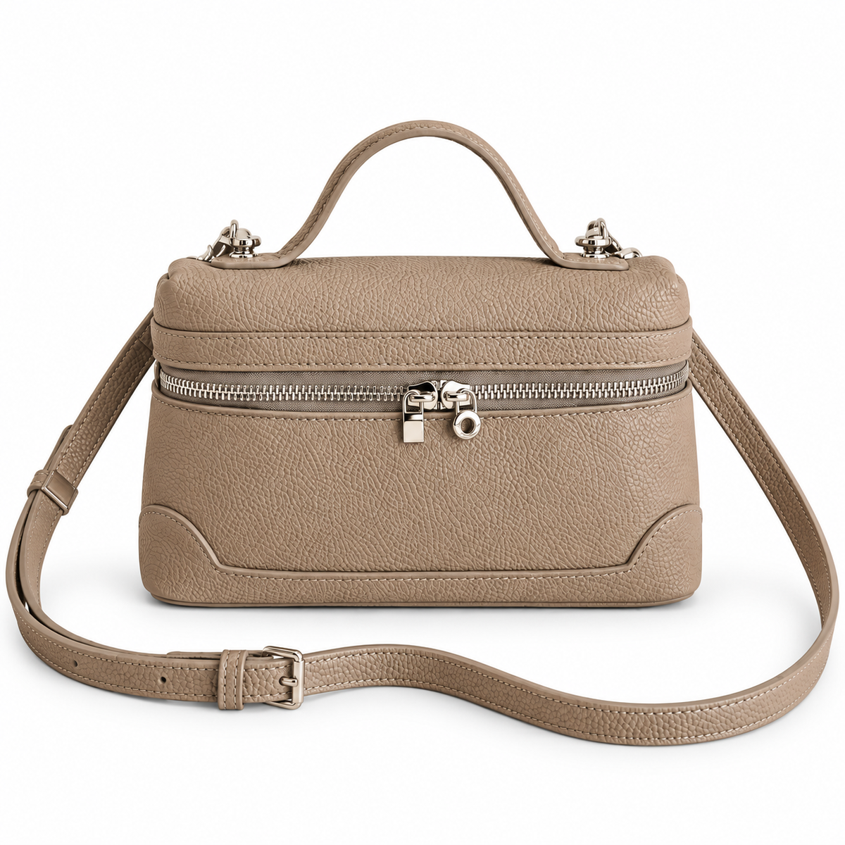 Avenza Camille Vegan Leather Vanity Bag #Gray