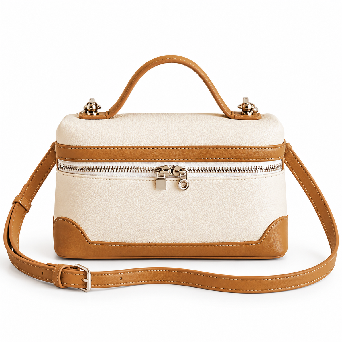 Avenza Camille Vegan Leather Vanity Bag #White