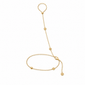 Golden Hojas Coin Hand Chain Bracelet #Gold