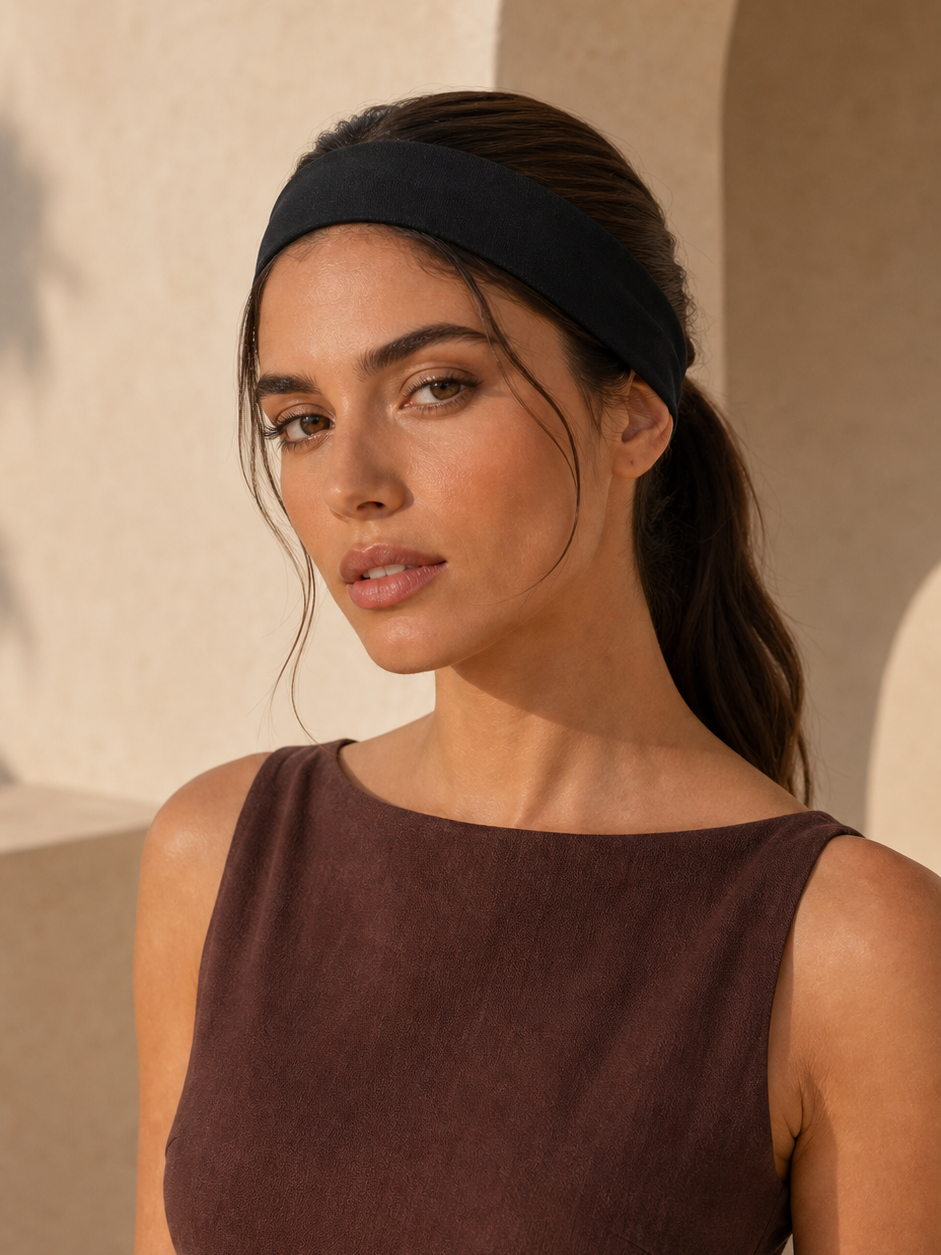 4505 soft touch yoga slim headband in black